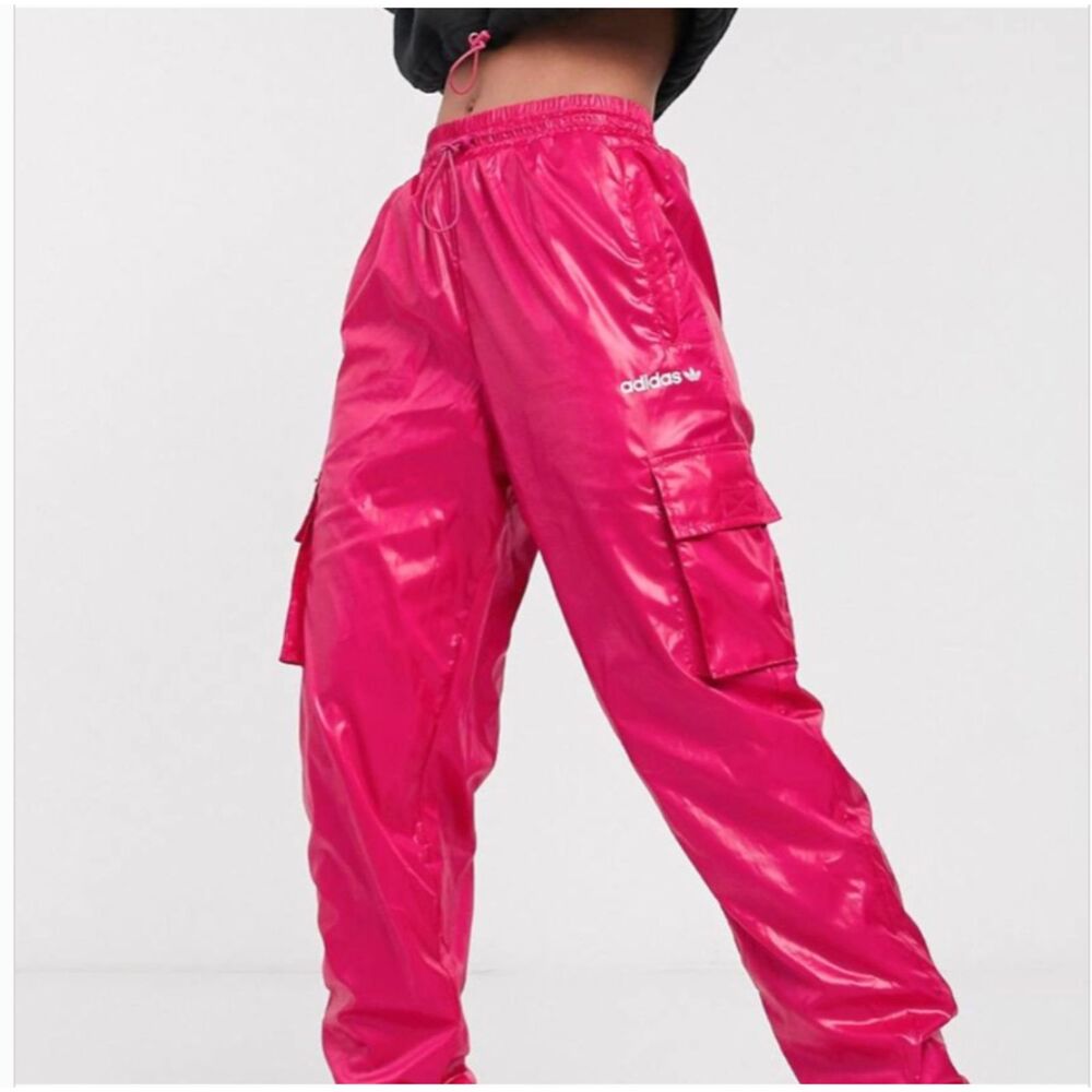 Adidas Originals Y2K Hot Pink Tech Utility Cargo Track Pants Small Streetwear